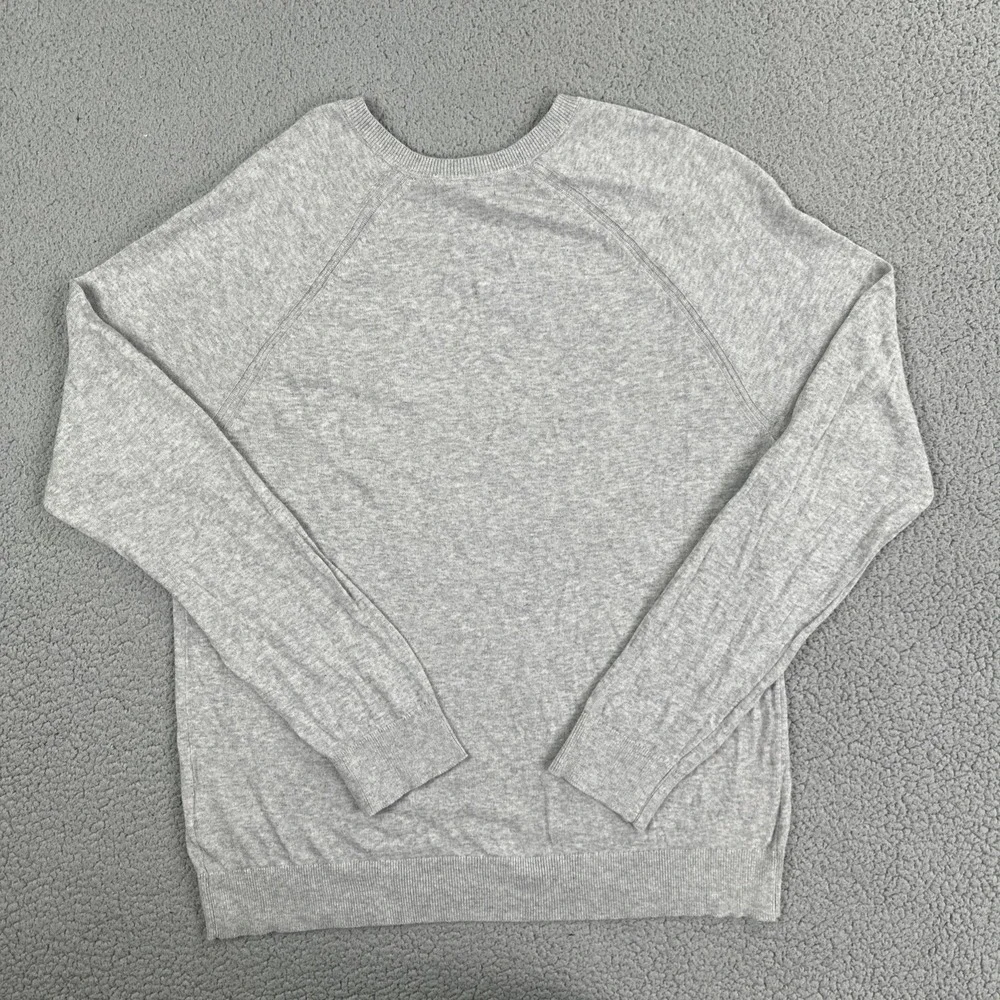 Banana Republic Cotton Sweater Men Large Heather Grey V-Neck Soft Banded Waist